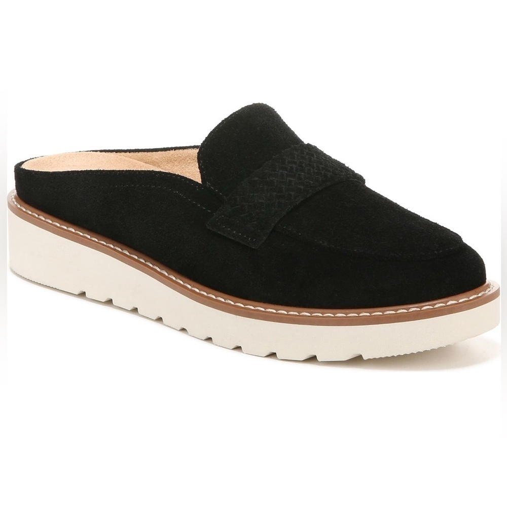 Naturalizer Adiline Mule Black Suede Slip On Loafer Mule Size 6 Wide